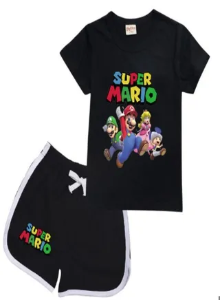 Super Mario Sets T-shirt Short For Girls Style 2 