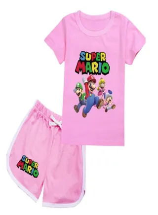 Super Mario Sets T-shirt Short For Girls Style 3 