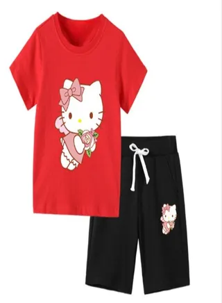 Hello Kitty Printed T-shirt Short For Girls Style 6 