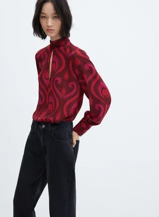 Cut Out Printed Top 