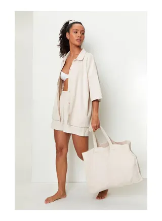 Toweling Shirt And Short 4Pc Cover Up 