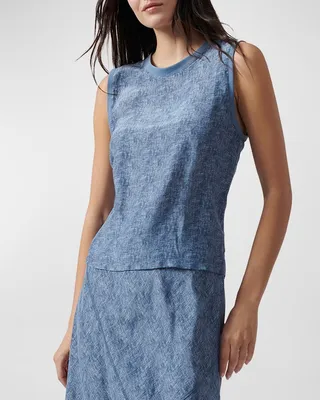 Sleeveless Silk Muscle Tee
