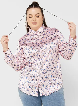 Printed Button Down Shirt 