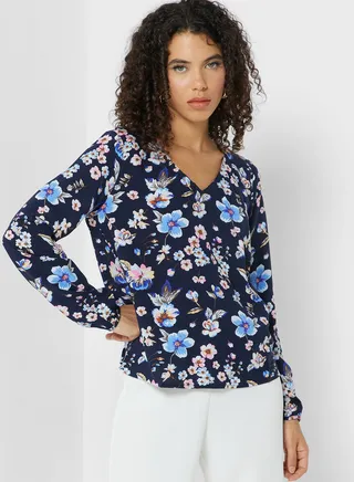 Floral Printed Puff Sleeve Top 