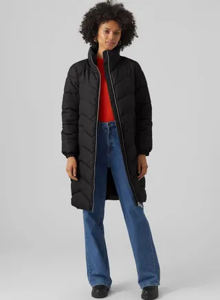 Zip Through Puffer Coat 