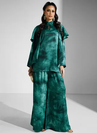 Cut Out Printed Abaya 