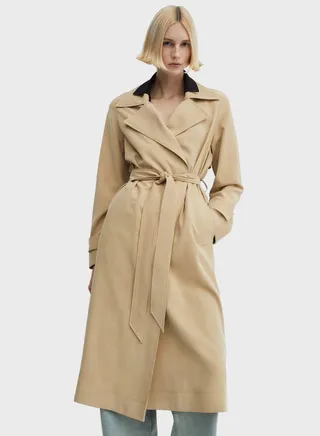 Tie Detailed Coat 