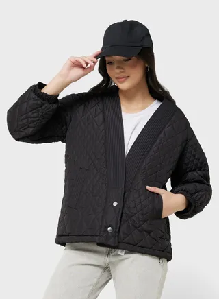 Button Down Quilted Coat 