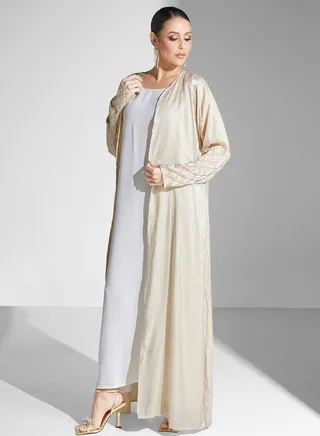 Embellished Front Open Abaya 