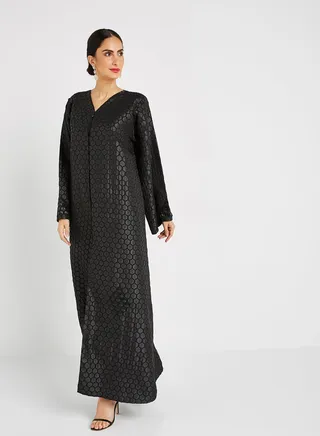 Stone Hand Work Abaya Black 