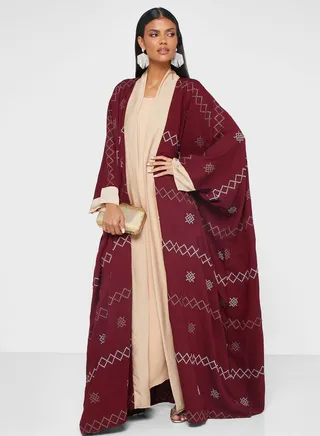 Embroidered Cape Sleeve Abaya 