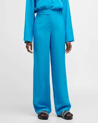 Wide-Leg Classic Trousers