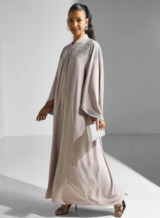 Embellished Cape Sleeve Abaya 