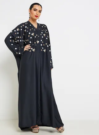 Embroidered Abaya Blue 