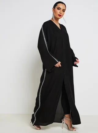 Embroidered Abaya Black 