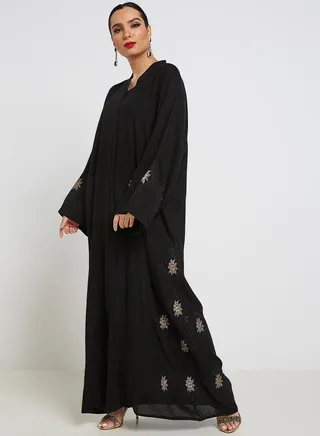 Embroidered Abaya Black 