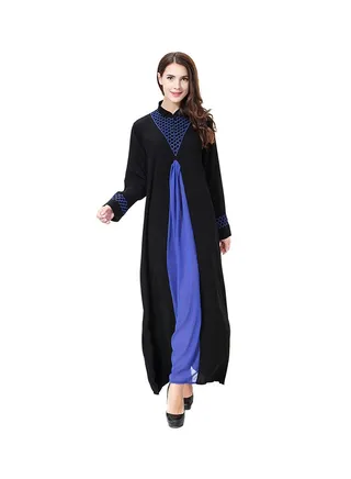 Wool Peach Maxi Dress Black/Blue 