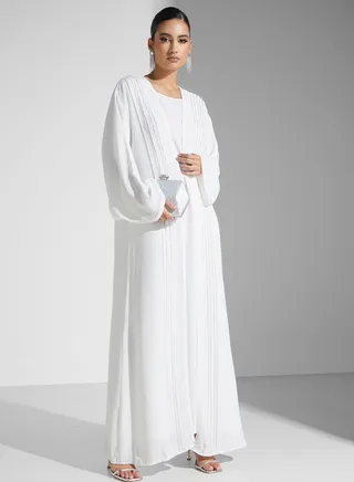 Embellished Front Open Abaya 