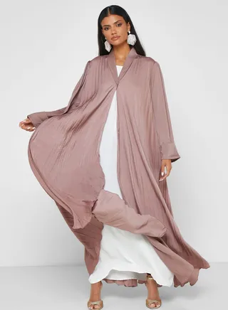Shawled Collar Open Abaya