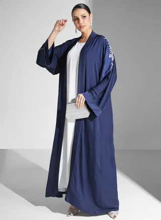 Embellished Front Open Abaya 