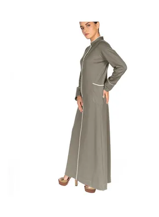 Front Close Abaya Titanium Grey 