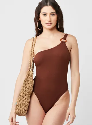 One Shoulder High Leg Swimsuit 