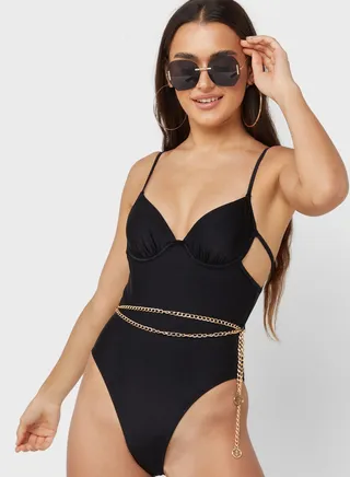 Cut Out Detail Strappy Swimsuit 