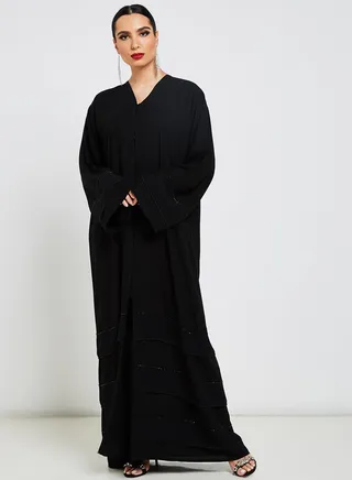 Embroidered Abaya Black 