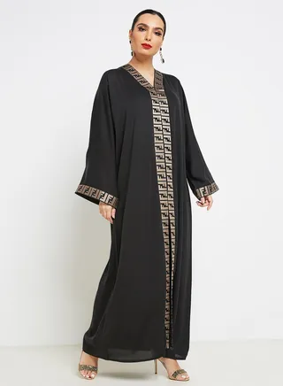 Embroidered Abaya Black 