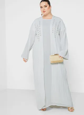 Embellished Belted Abaya 