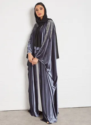 Stylish Casual Abaya With Sheilah Grey 