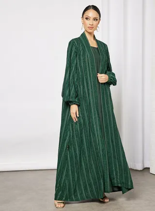 Bisht Abaya With Inner Green 