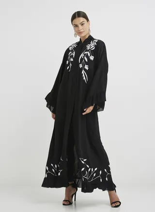 Classic Abaya Black/White 