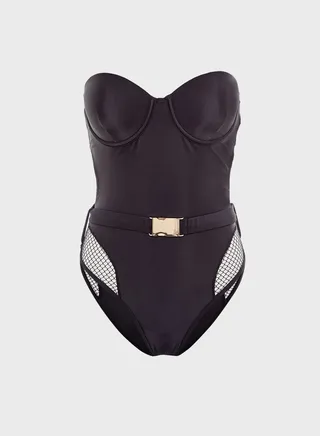 Belted Bandeau Swimsuit 