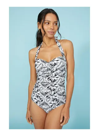 Mono Palm Printed Knot Front Costume 