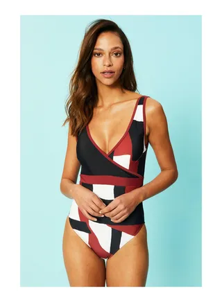 Print Cruise Cut Out Padded Shaping Suit 