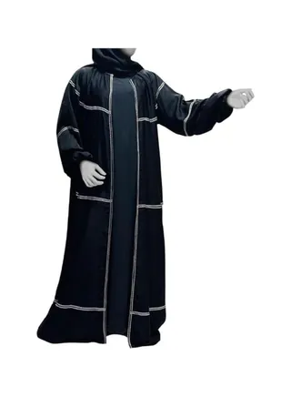 iLaa Abaya for women Qays Modern Elegant Abaya, Outfit Dubai Fashion, Made With Korean Nida Fabric, Comes With Matching Hijab 