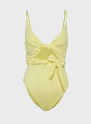 Wrap Front Tie Onepiece Yellow 