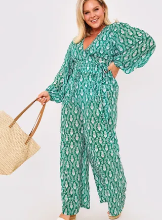 Wide Leg Printed Pants 