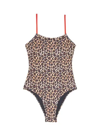 Leopard Printed Swimsuit Brown 