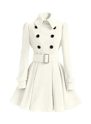 Long Sleeves Trench Coat White 