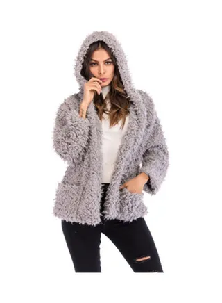 Long Sleeves Hooded Jacket Grey 