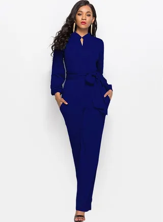 Solid Jumpsuit Dark Blue 