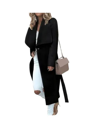 Long Sleeves Trench Coat Black 