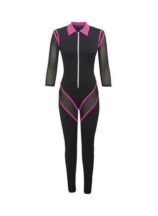 Fashion Slim Tight Leg Jumpsuit Pink 