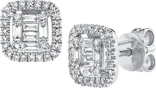 14K White Gold & 0.43 TCW Diamond Stud Earrings