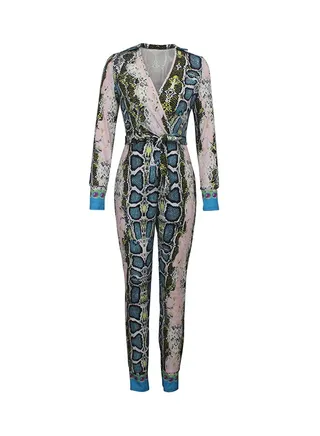 Sleeveless Long Pants Wide Leg Jumpsuit Blue 