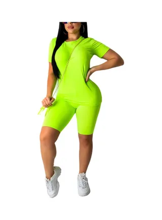 Polyester Solid Jumpsuit Flourescent Green 