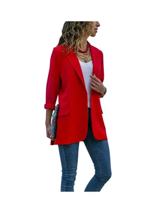 Long Sleeve Matching Suit Coat red 