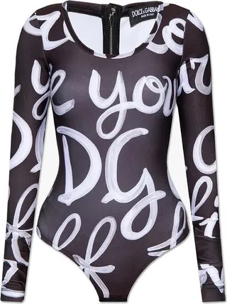 Dolce & Gabbana Graffiti-Printed Bodysuit